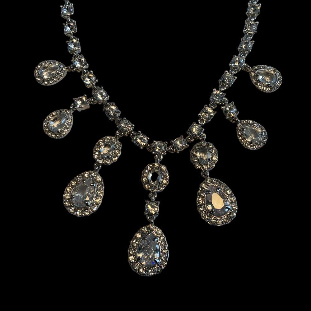 Cezanne Statement Rhinestone Crystal Necklace Adj… - image 2
